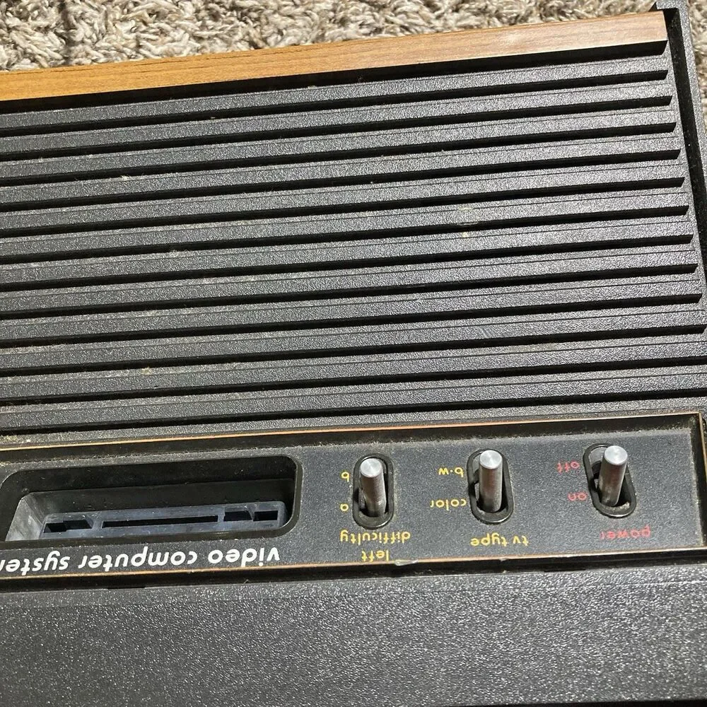 Atari Video Computer System Console with Black and Woodgrain Finish